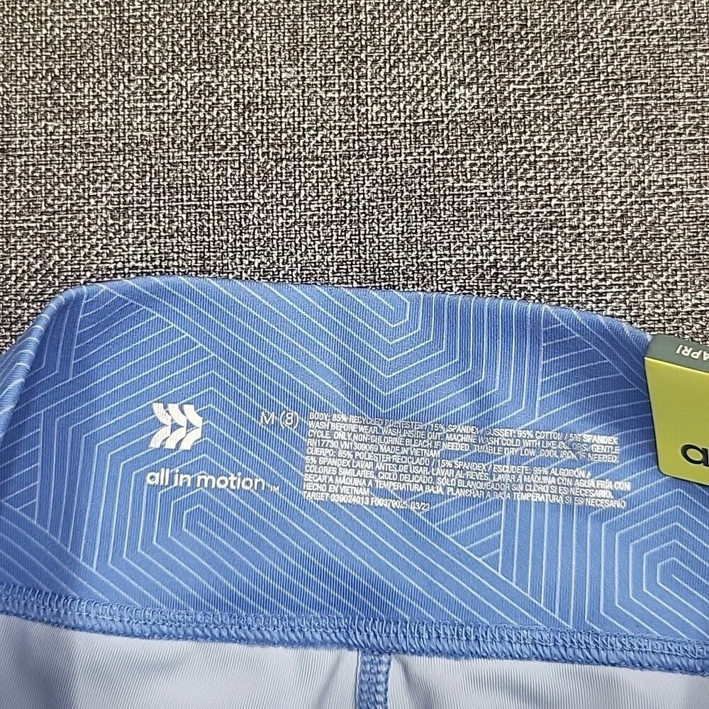 Girls Core Cropped Leggings Medium Size 8 Blue Active Pull On Pants UPF 50+